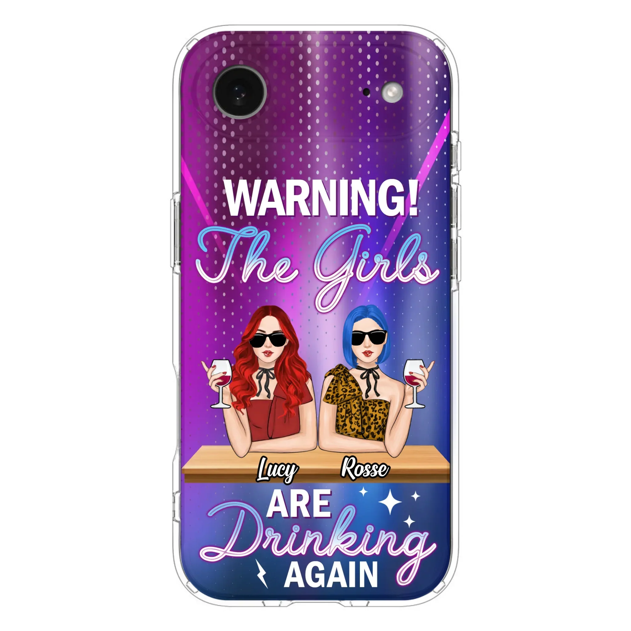 Personalized Besties Phone Case - Gift Idea For Friends/Besties - Upto 4 Girls - Warning The Girls Are Drinking Again - Case For iPhone/Samsung