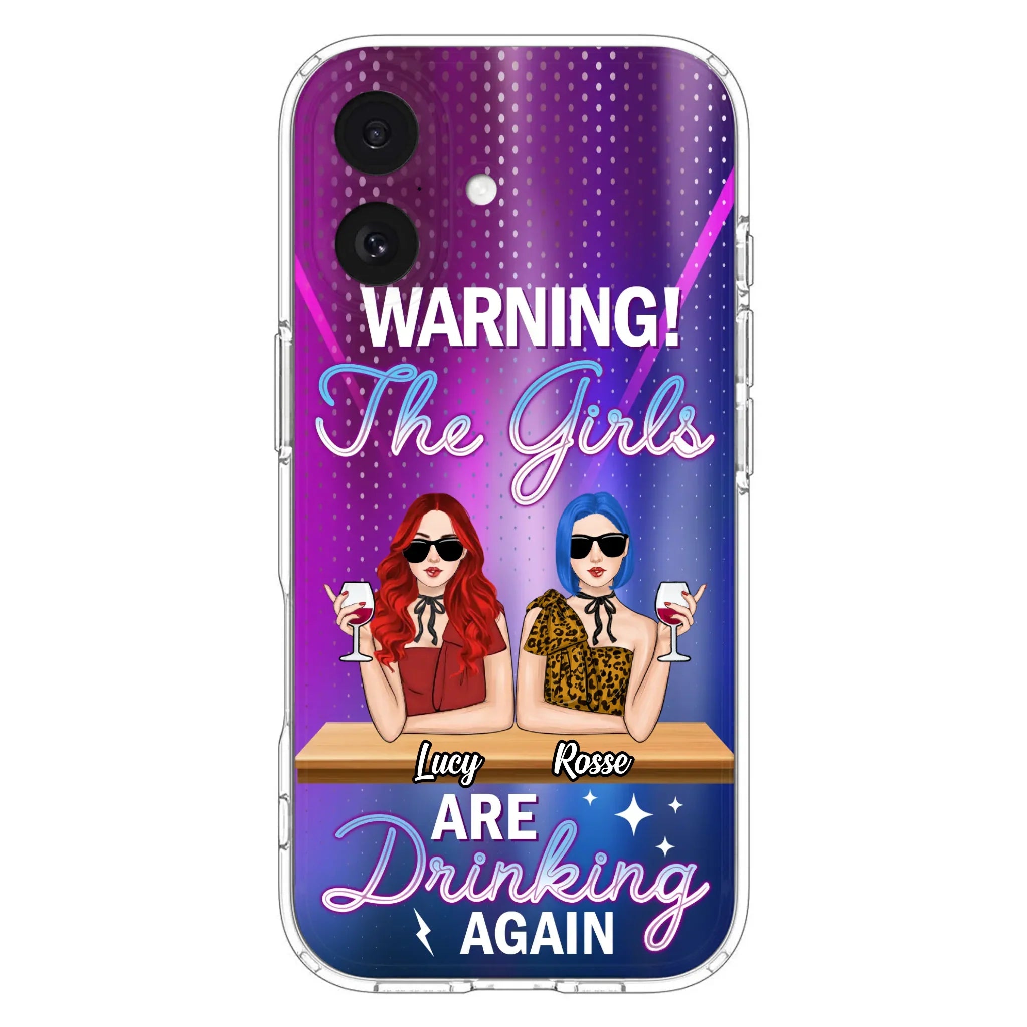 Personalized Besties Phone Case - Gift Idea For Friends/Besties - Upto 4 Girls - Warning The Girls Are Drinking Again - Case For iPhone/Samsung
