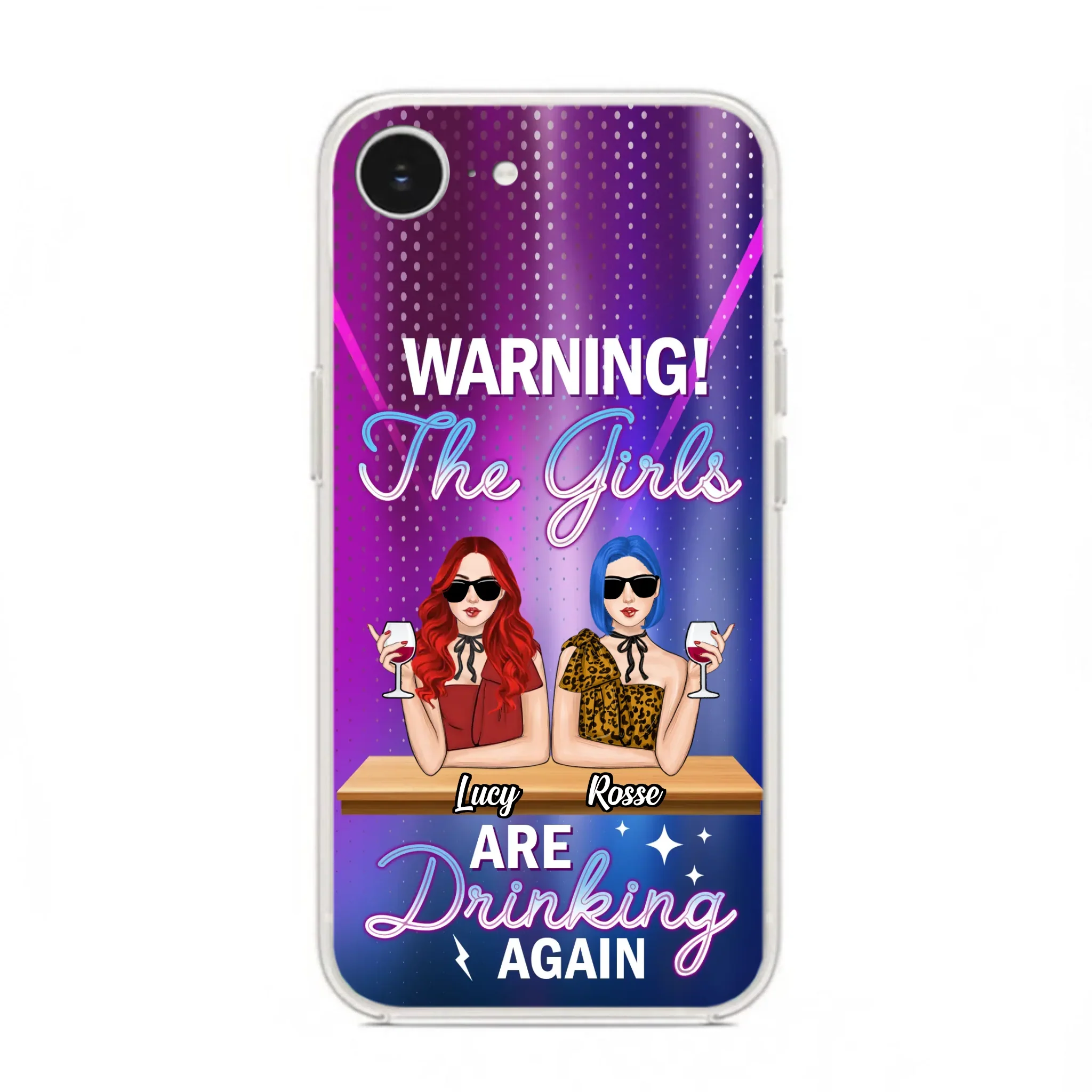 Personalized Besties Phone Case - Gift Idea For Friends/Besties - Upto 4 Girls - Warning The Girls Are Drinking Again - Case For iPhone/Samsung