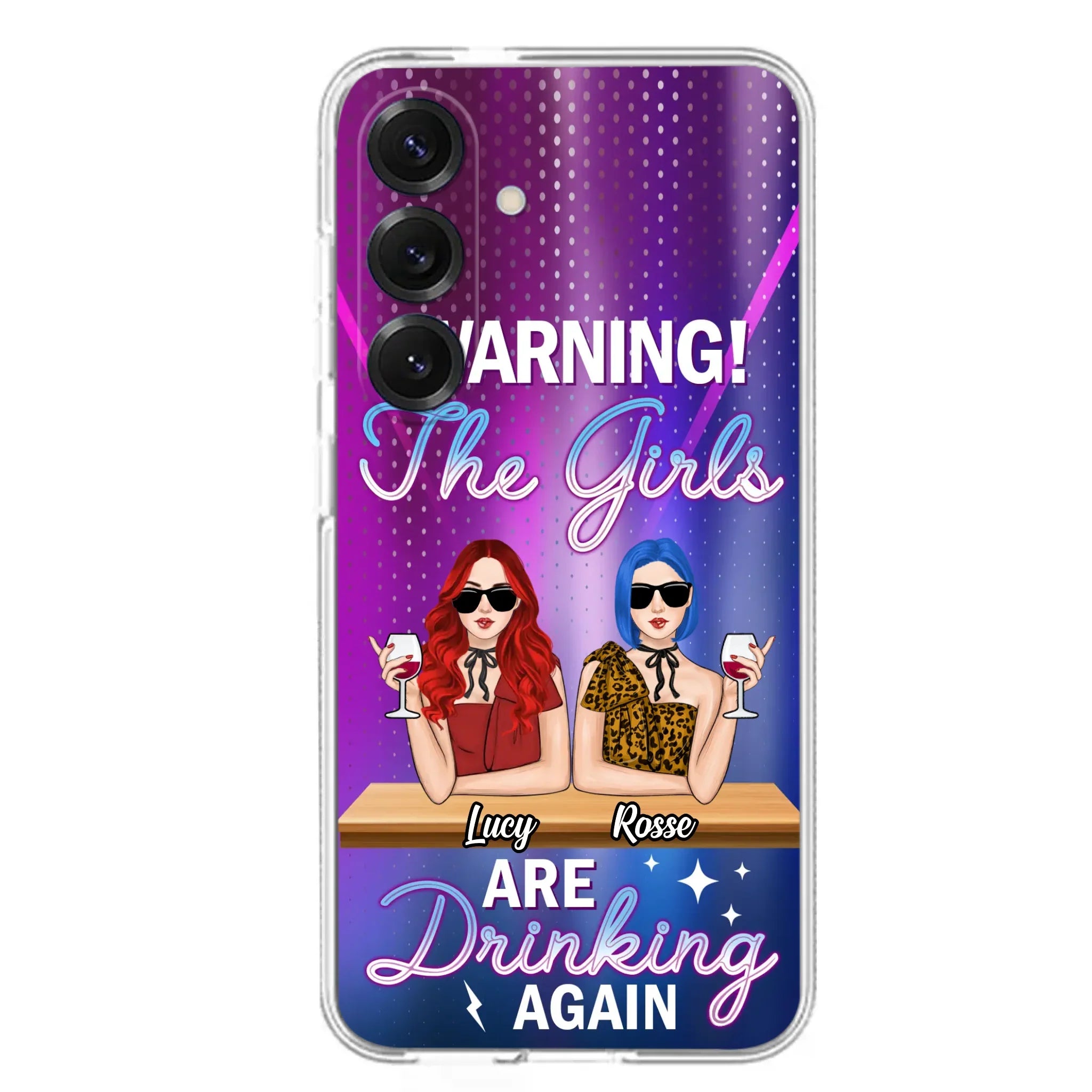 Personalized Besties Phone Case - Gift Idea For Friends/Besties - Upto 4 Girls - Warning The Girls Are Drinking Again - Case For iPhone/Samsung