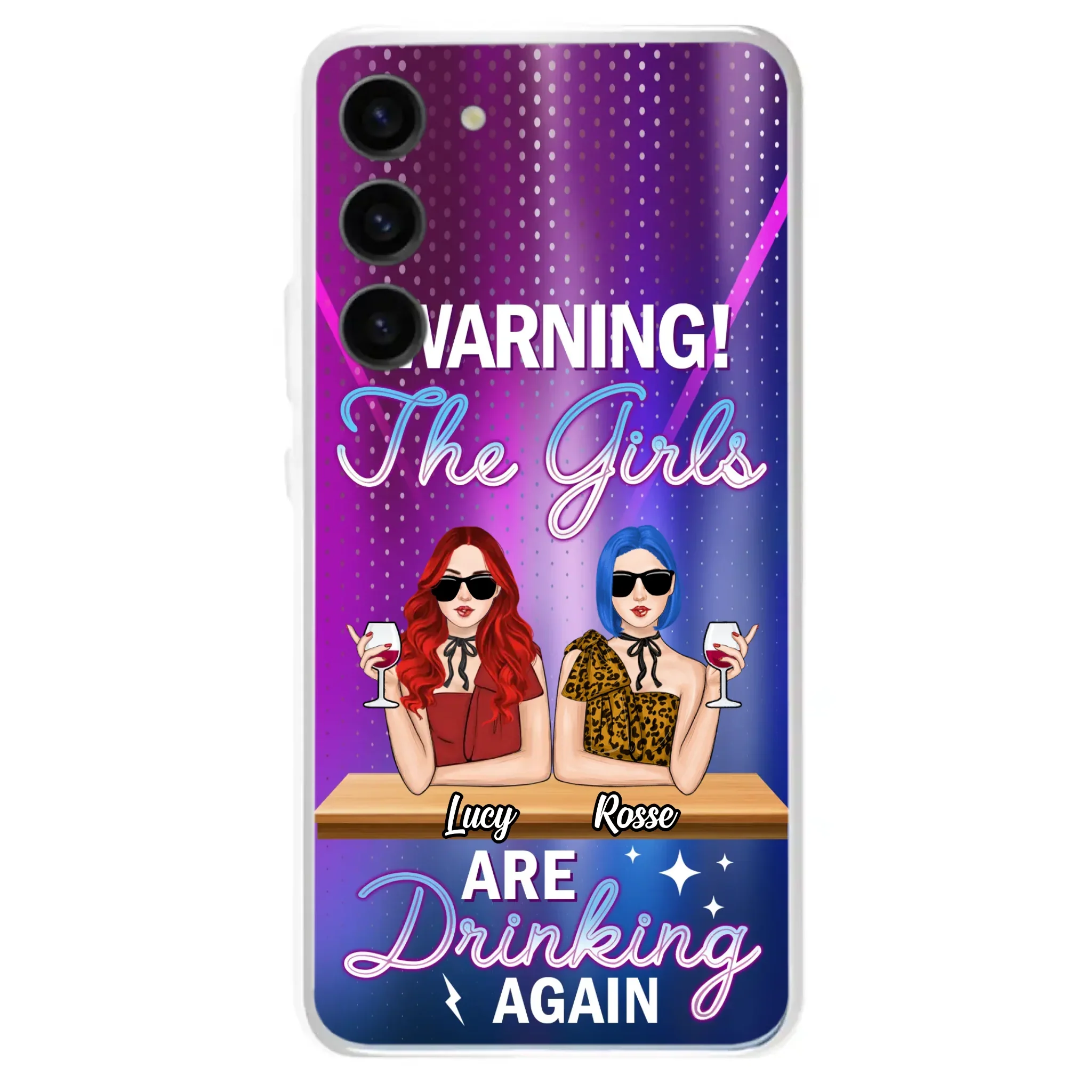 Personalized Besties Phone Case - Gift Idea For Friends/Besties - Upto 4 Girls - Warning The Girls Are Drinking Again - Case For iPhone/Samsung