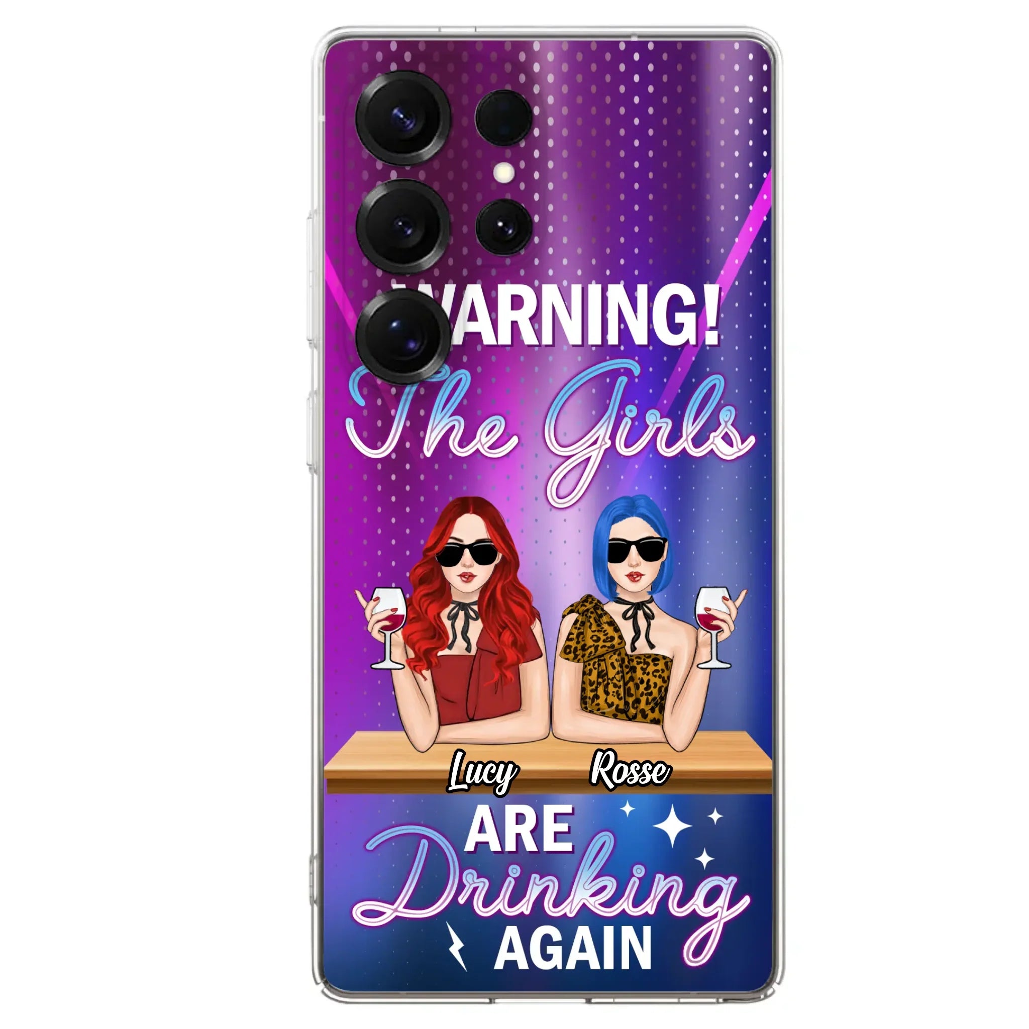 Personalized Besties Phone Case - Gift Idea For Friends/Besties - Upto 4 Girls - Warning The Girls Are Drinking Again - Case For iPhone/Samsung