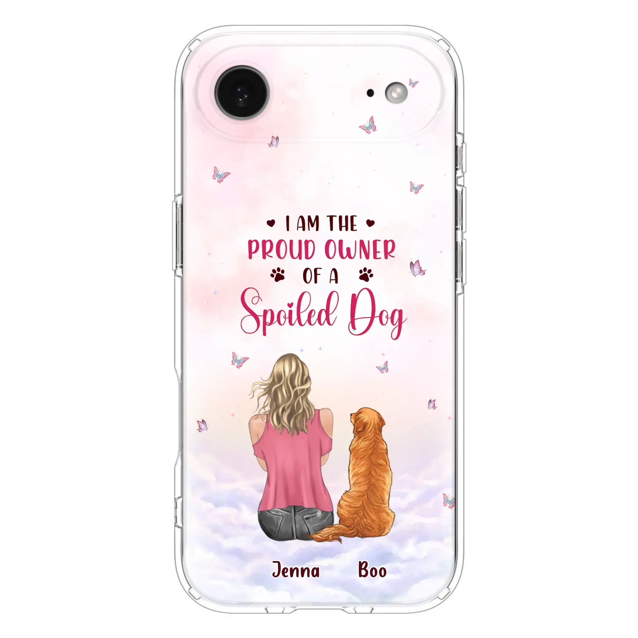 Custom Personalized Dog Mom Phone Case - Upto 5 Dogs - Gift Idea For Dog Lovers - I Am The Proud Owner Of A Spoiled Dog - Case for iPhone/Samsung