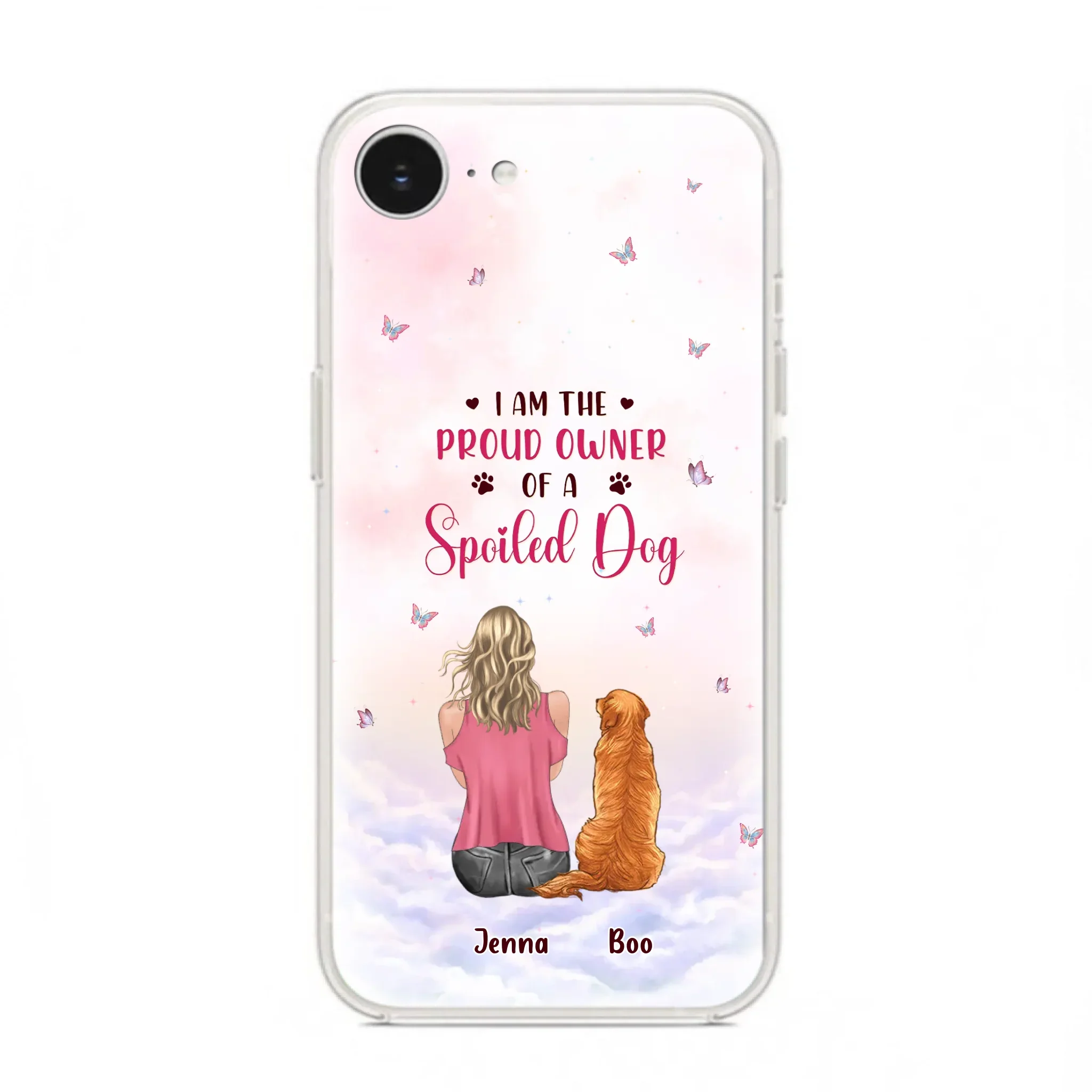 Custom Personalized Dog Mom Phone Case - Upto 5 Dogs - Gift Idea For Dog Lovers - I Am The Proud Owner Of A Spoiled Dog - Case for iPhone/Samsung