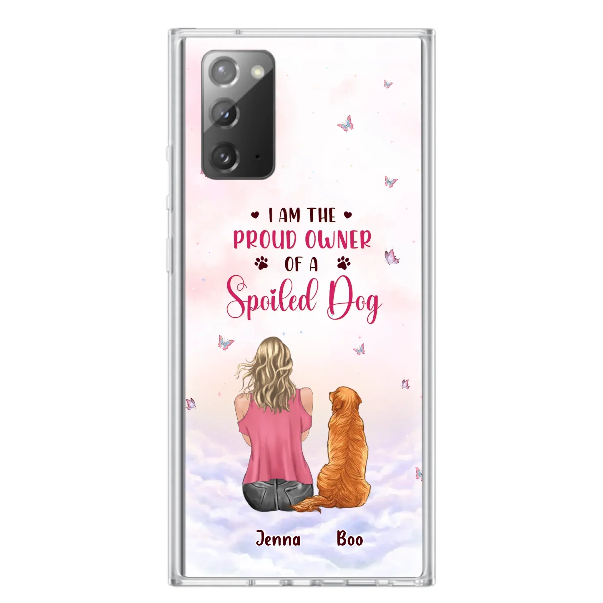 Custom Personalized Dog Mom Phone Case - Upto 5 Dogs - Gift Idea For Dog Lovers - I Am The Proud Owner Of A Spoiled Dog - Case for iPhone/Samsung