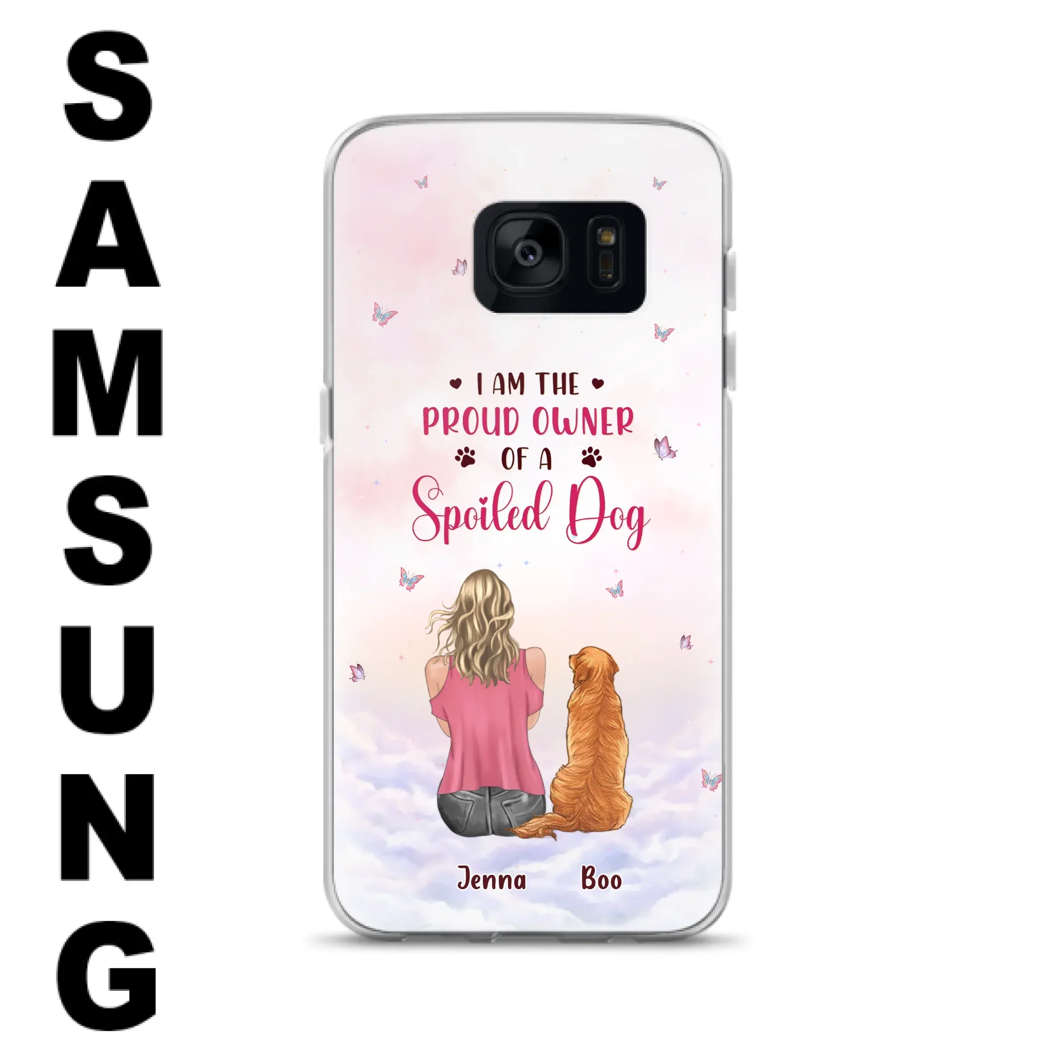 Custom Personalized Dog Mom Phone Case - Upto 5 Dogs - Gift Idea For Dog Lovers - I Am The Proud Owner Of A Spoiled Dog - Case for iPhone/Samsung
