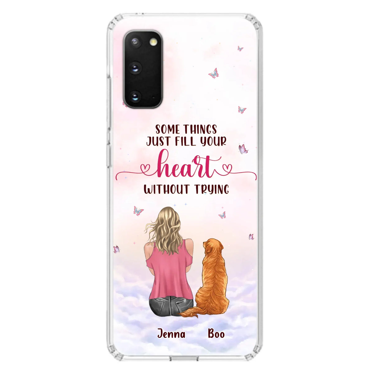Custom Personalized Dog Mom Phone Case - Upto 5 Dogs - Gift Idea For Dog Lovers - Some Things Just Fill Your Heart Without Trying - Case for iPhone/Samsung