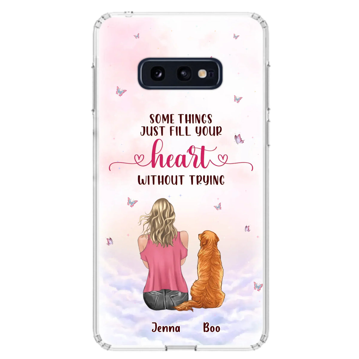 Custom Personalized Dog Mom Phone Case - Upto 5 Dogs - Gift Idea For Dog Lovers - Some Things Just Fill Your Heart Without Trying - Case for iPhone/Samsung