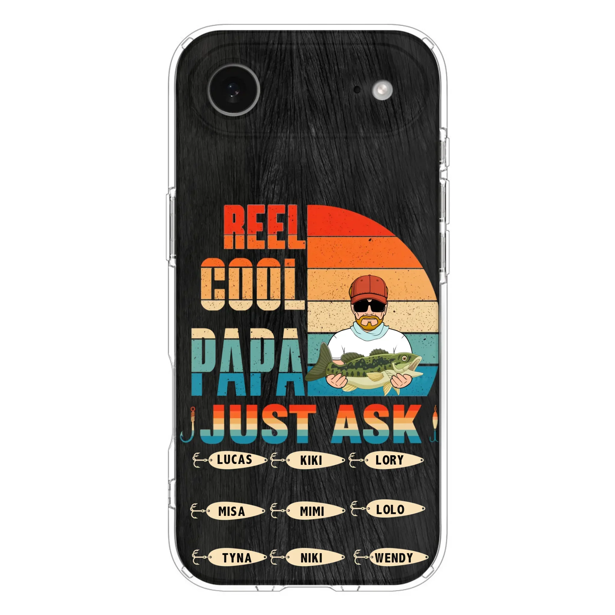 Custom Personalized Reel Cool Dad Phone Case - Gift Idea For Father's Day/Grandpa/Fishing Lovers - Upto 9 Kids - Reel Cool Papa Just Ask - Cases For iPhone/Samsung