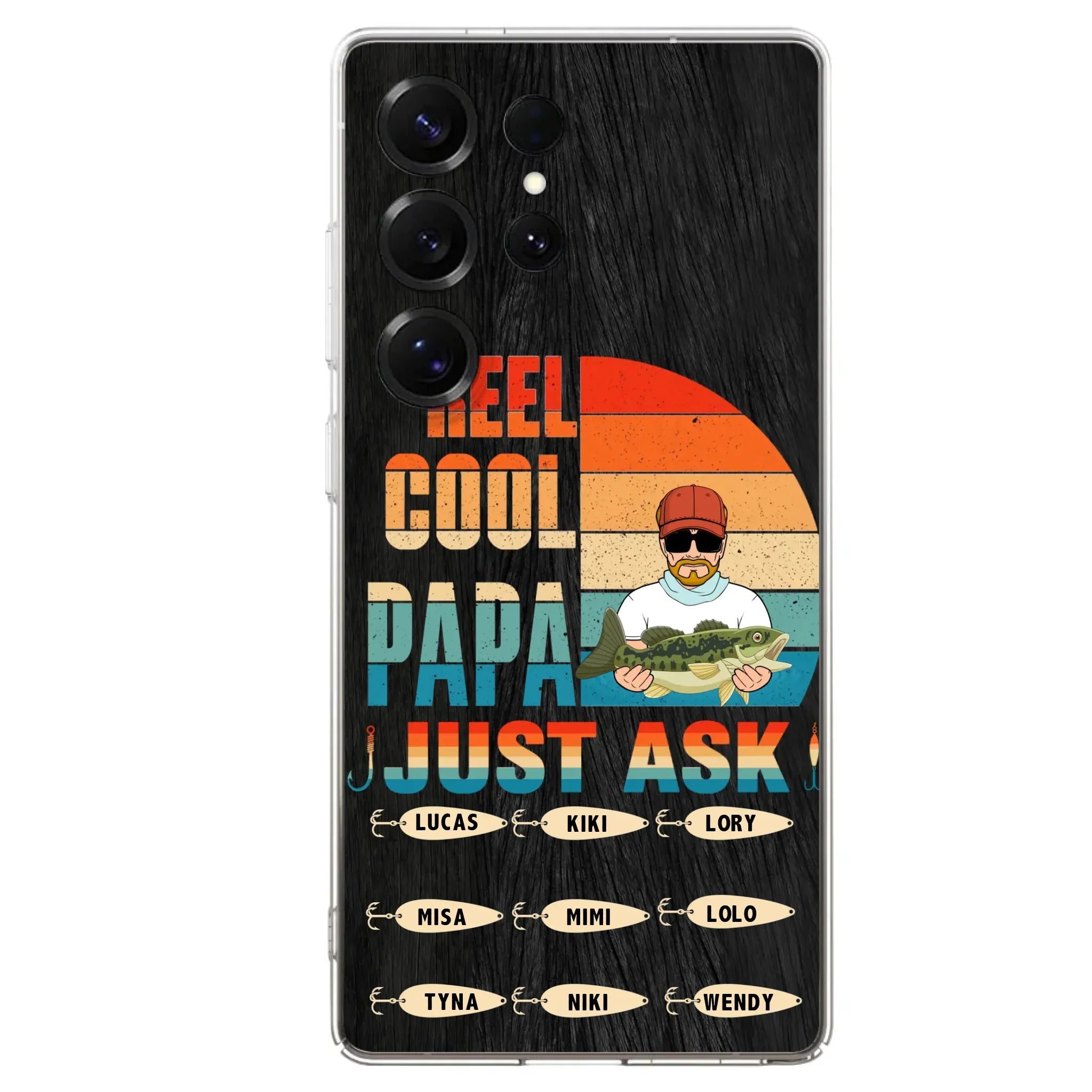 Custom Personalized Reel Cool Dad Phone Case - Gift Idea For Father's Day/Grandpa/Fishing Lovers - Upto 9 Kids - Reel Cool Papa Just Ask - Cases For iPhone/Samsung