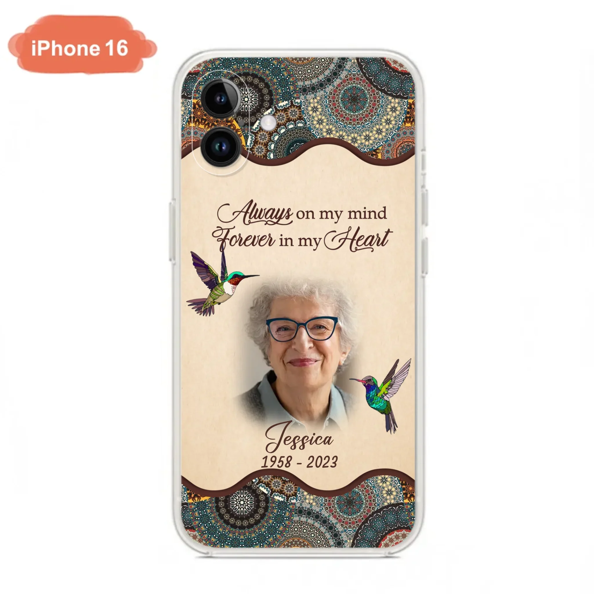 Custom Personalized Memorial Photo Phone Case - Memorial Gift Idea For Mother's Day/Father's Day - Always On My Mind, Forever In My Heart - Case For iPhone/Samsung