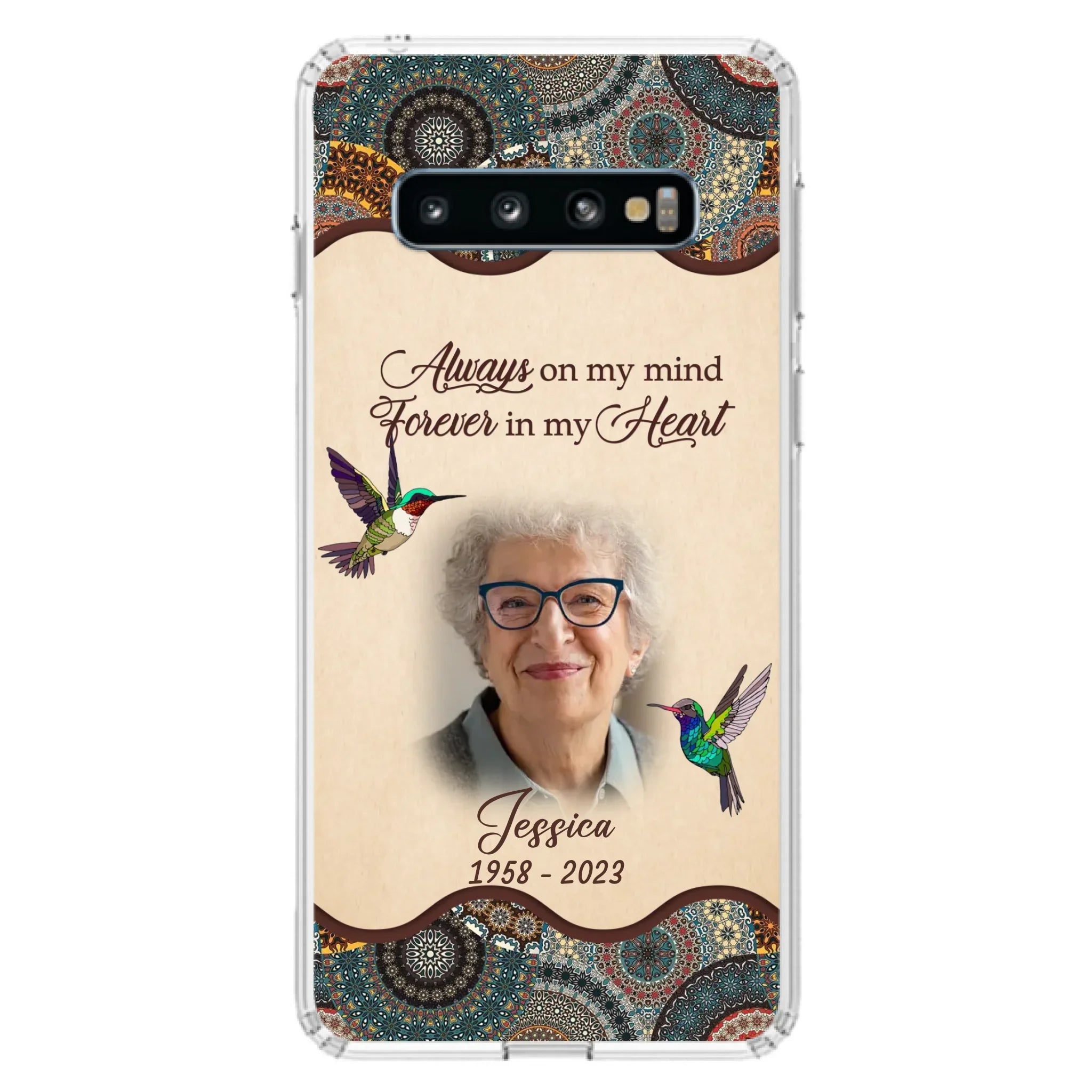 Custom Personalized Memorial Photo Phone Case - Memorial Gift Idea For Mother's Day/Father's Day - Always On My Mind, Forever In My Heart - Case For iPhone/Samsung