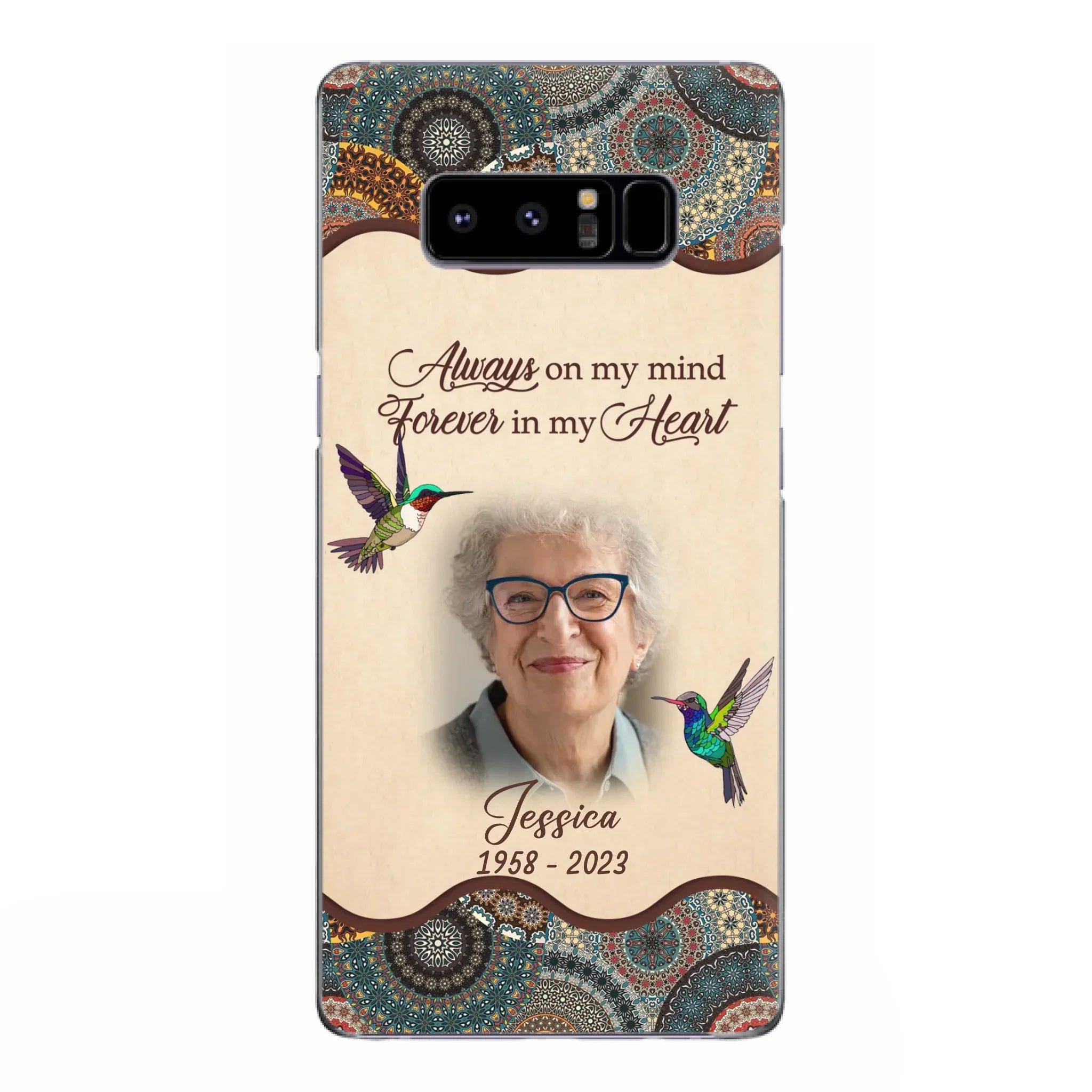Custom Personalized Memorial Photo Phone Case - Memorial Gift Idea For Mother's Day/Father's Day - Always On My Mind, Forever In My Heart - Case For iPhone/Samsung