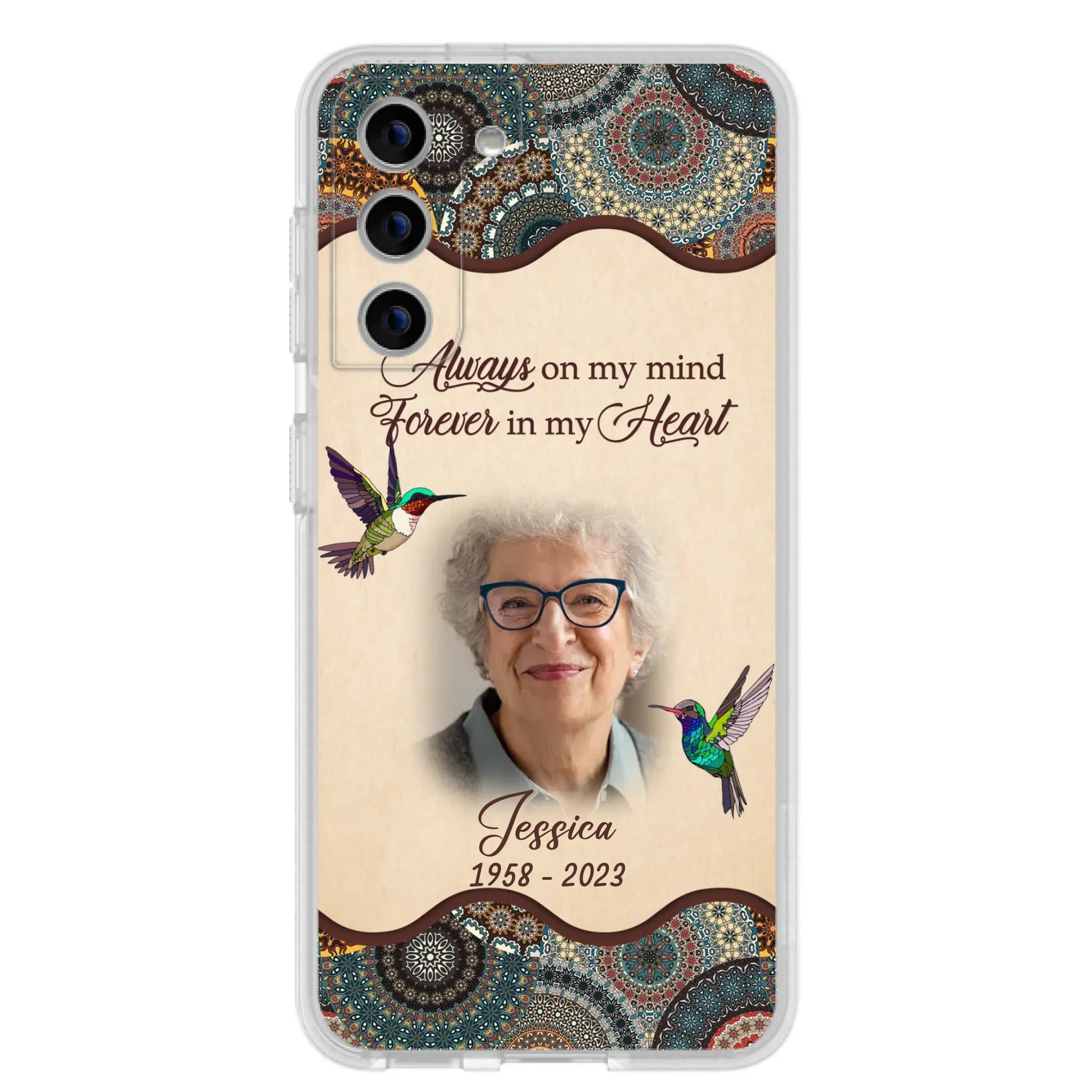 Custom Personalized Memorial Photo Phone Case - Memorial Gift Idea For Mother's Day/Father's Day - Always On My Mind, Forever In My Heart - Case For iPhone/Samsung