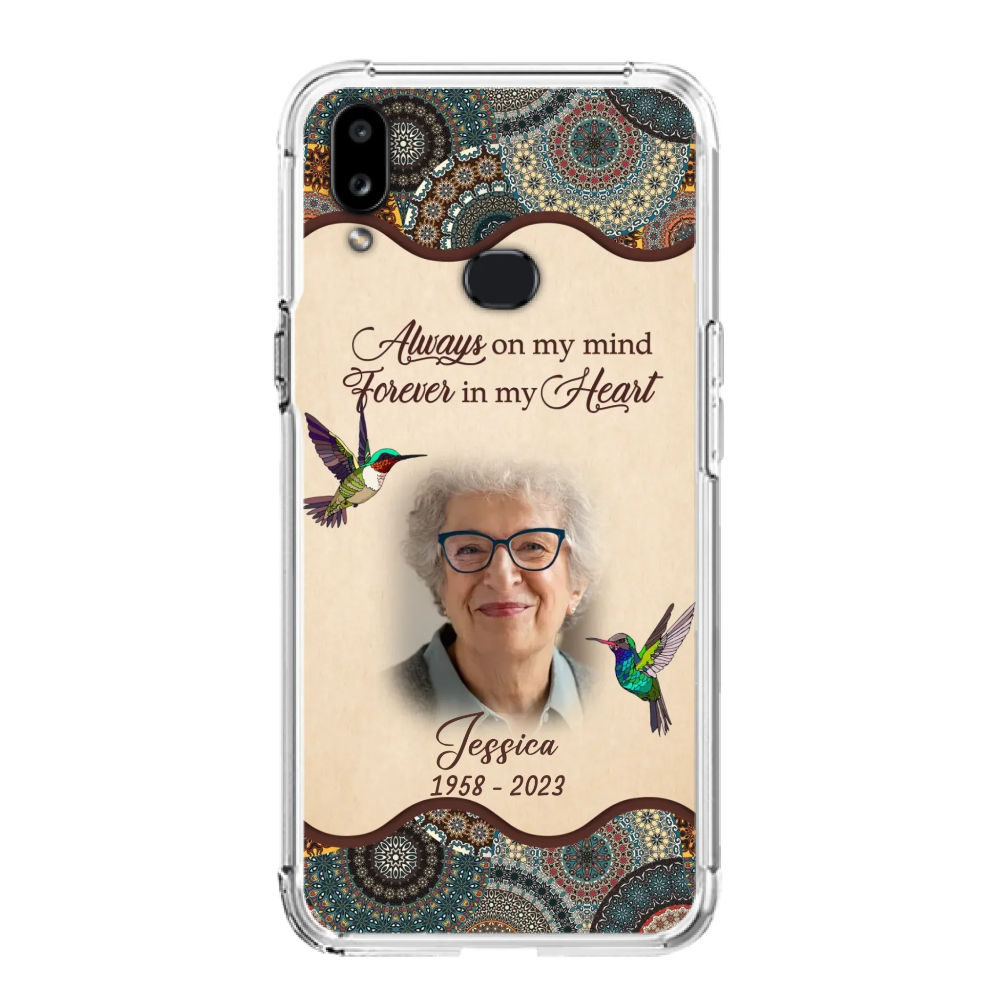 Custom Personalized Memorial Photo Phone Case - Memorial Gift Idea For Mother's Day/Father's Day - Always On My Mind, Forever In My Heart - Case For iPhone/Samsung