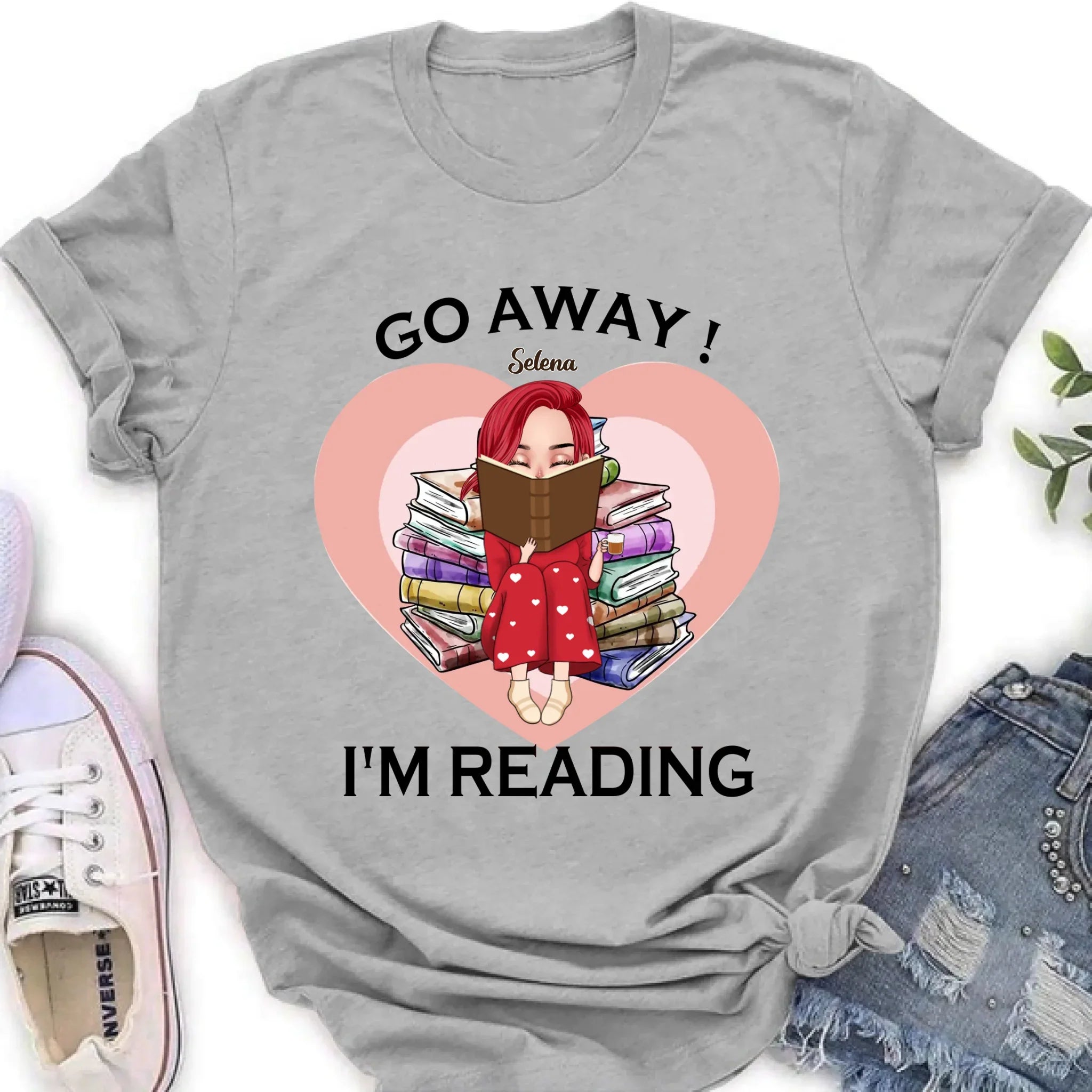 Custom Personalized Reading Girl Shirt/ Pullover Hoodie - Gift Idea For Books Lover - Go Away I'm Reading