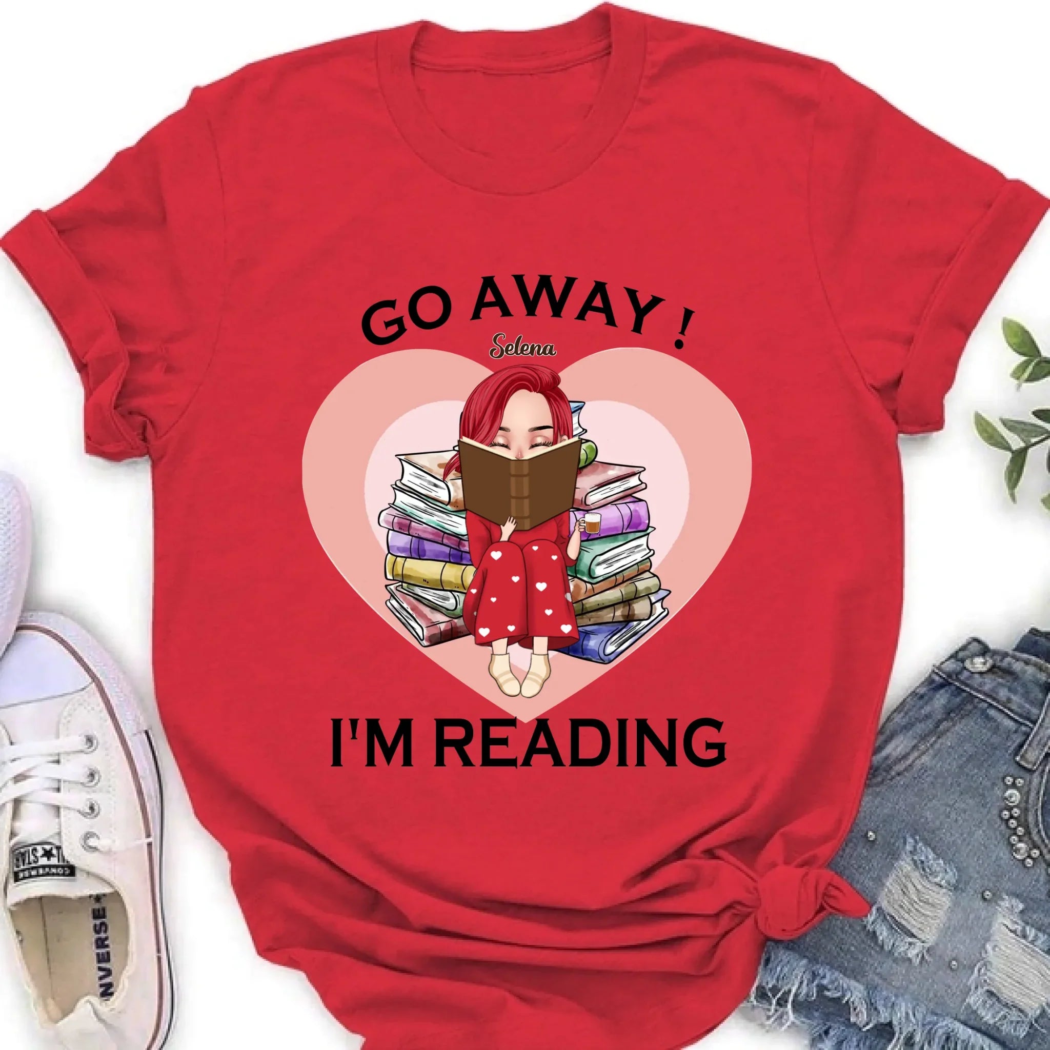 Custom Personalized Reading Girl Shirt/ Pullover Hoodie - Gift Idea For Books Lover - Go Away I'm Reading