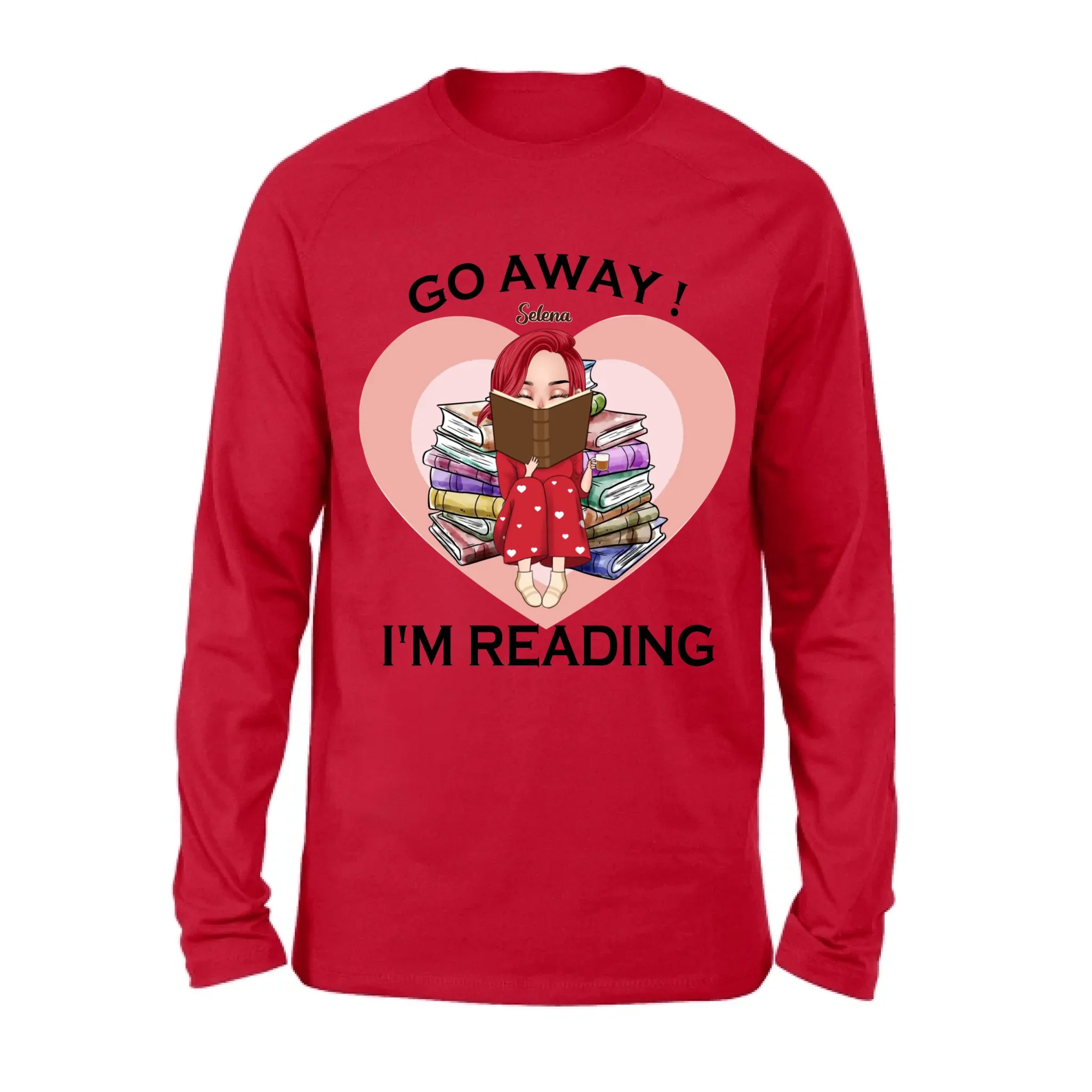 Custom Personalized Reading Girl Shirt/ Pullover Hoodie - Gift Idea For Books Lover - Go Away I'm Reading