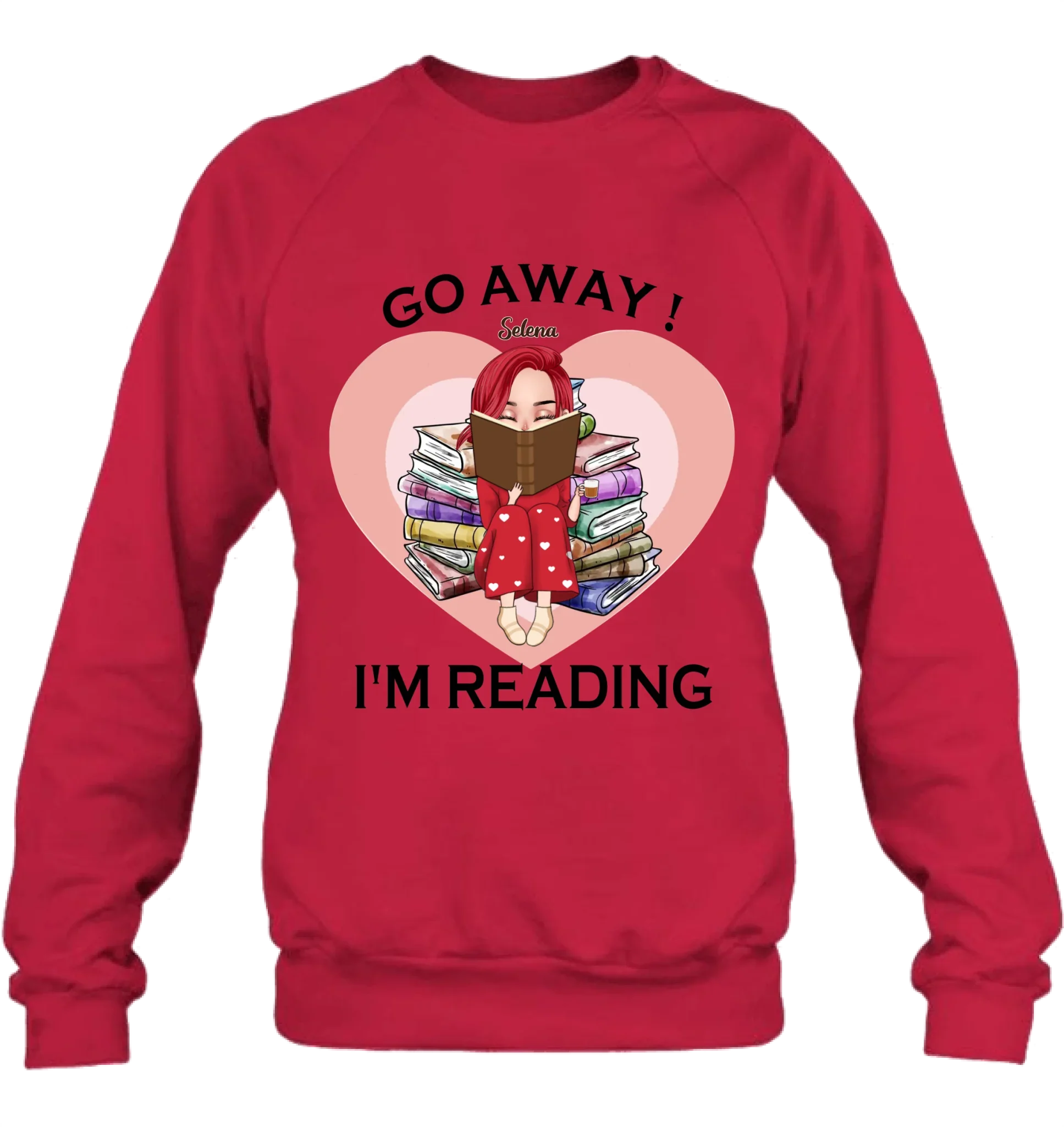 Custom Personalized Reading Girl Shirt/ Pullover Hoodie - Gift Idea For Books Lover - Go Away I'm Reading