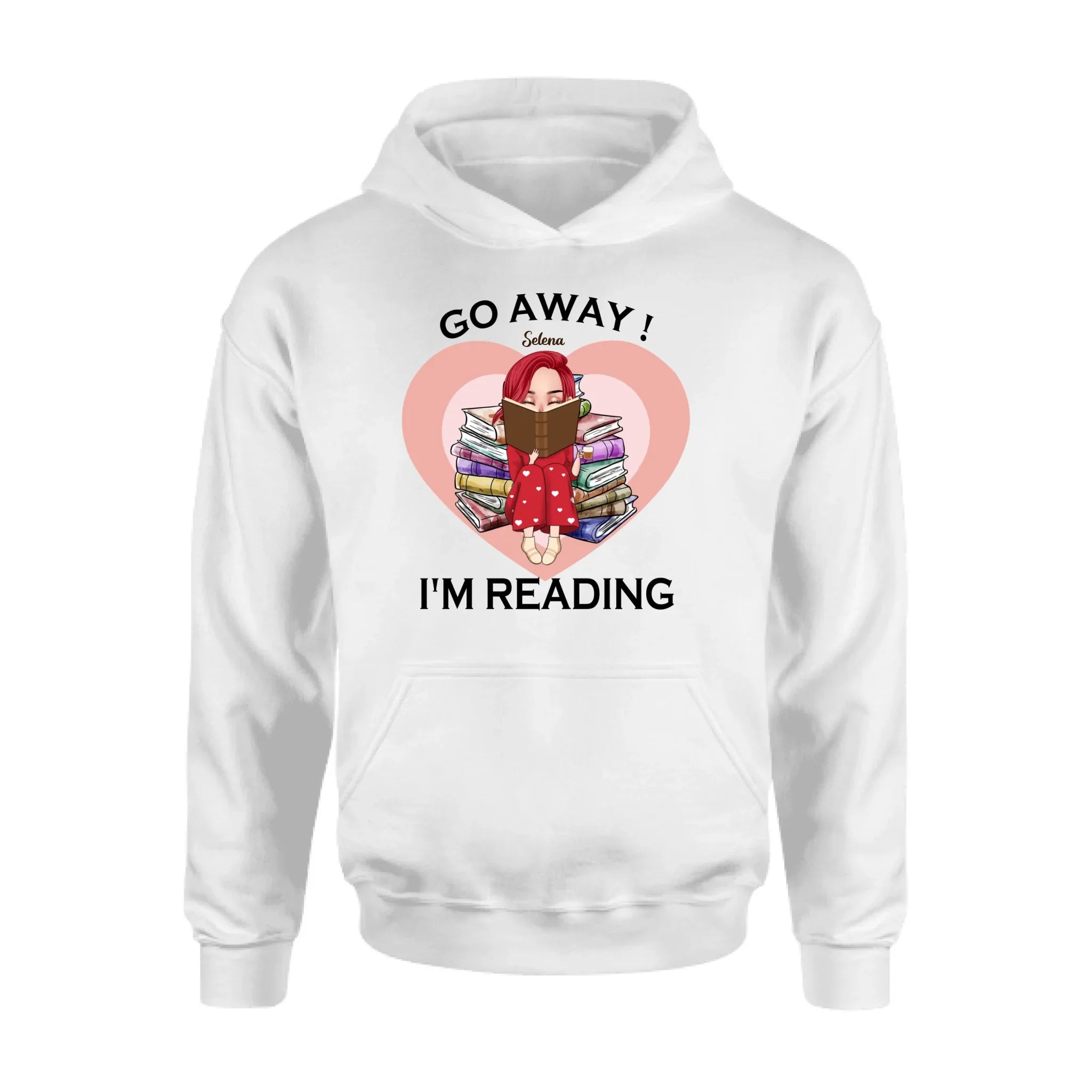 Custom Personalized Reading Girl Shirt/ Pullover Hoodie - Gift Idea For Books Lover - Go Away I'm Reading