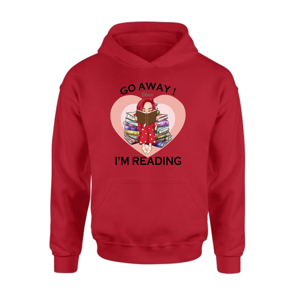 Custom Personalized Reading Girl Shirt/ Pullover Hoodie - Gift Idea For Books Lover - Go Away I'm Reading