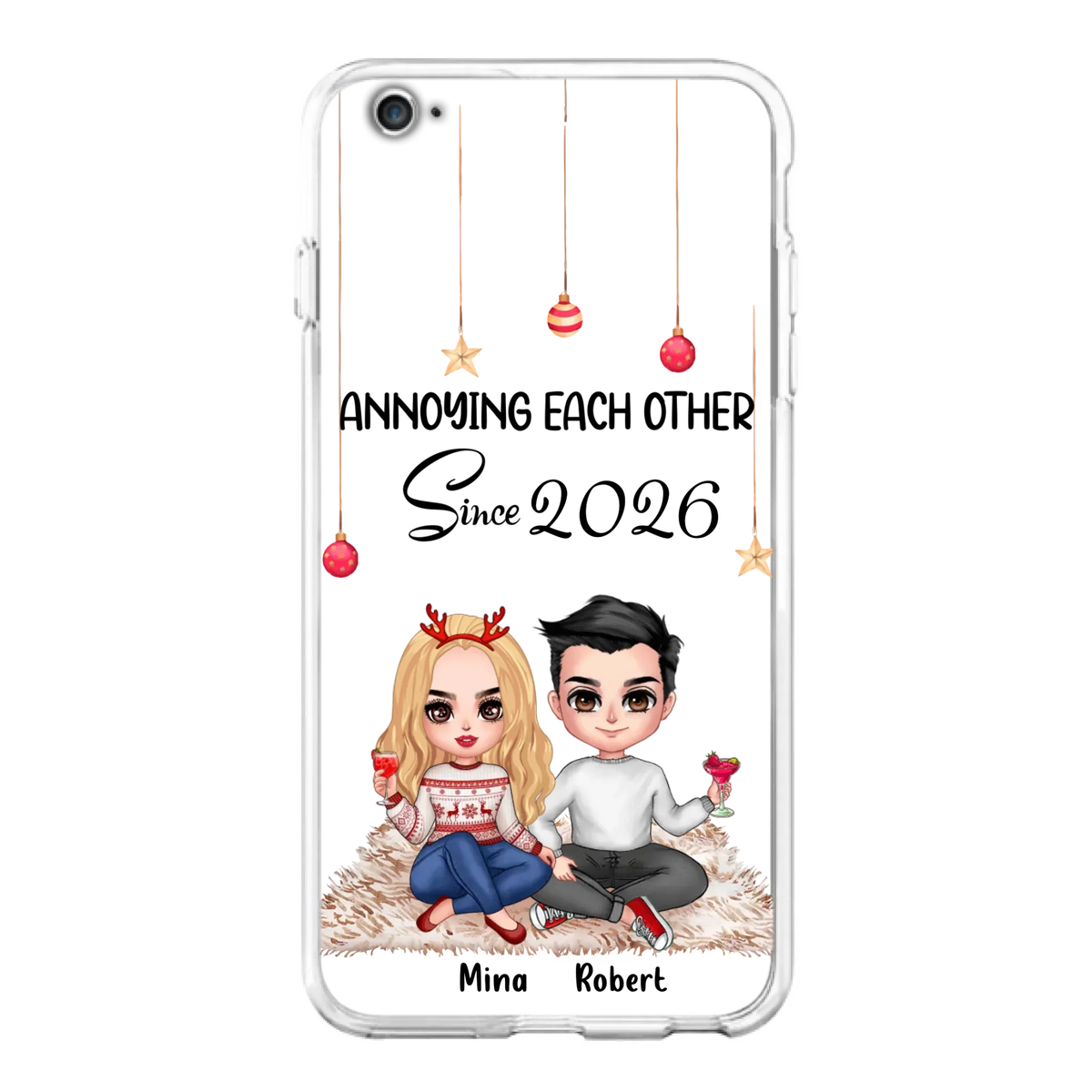 Custom Personalized Couple Phone Case - Christmas  Gift Idea For Couple - Annoying Each Other Since 2026 - Case for iPhone/Samsung
