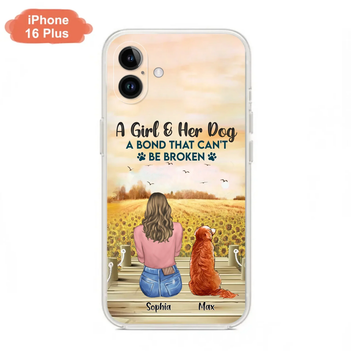Custom Personalized Dog Mom Phone Case - Gift Idea For Dog Lover - A Girl & Her Dog A Bond That Can't Be Broken - Case For iPhone/ Samsung