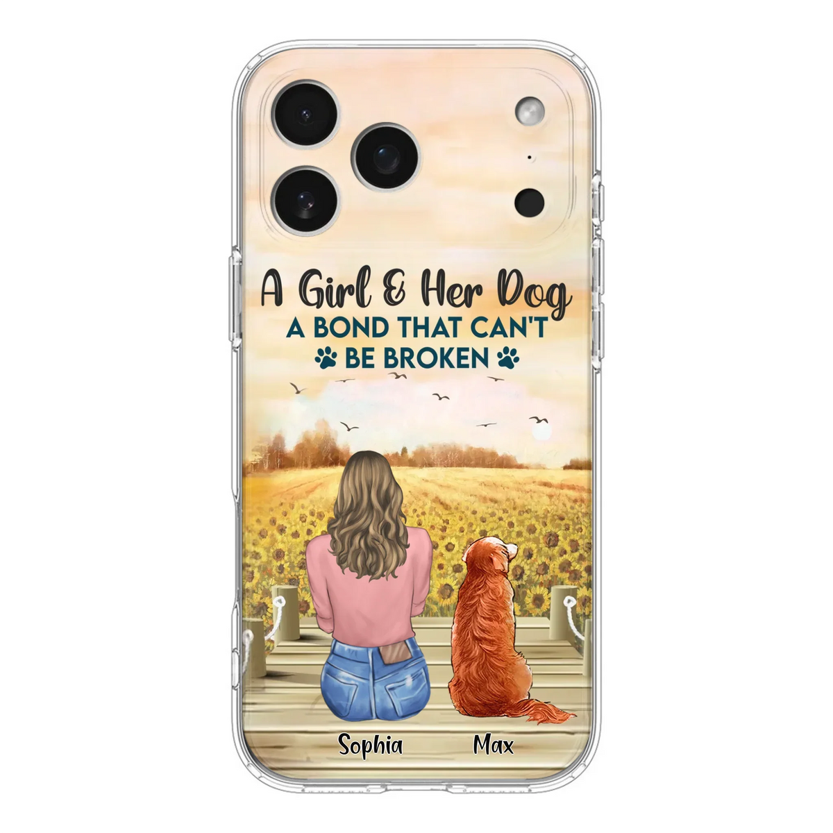 Custom Personalized Dog Mom Phone Case - Gift Idea For Dog Lover - A Girl & Her Dog A Bond That Can't Be Broken - Case For iPhone/ Samsung