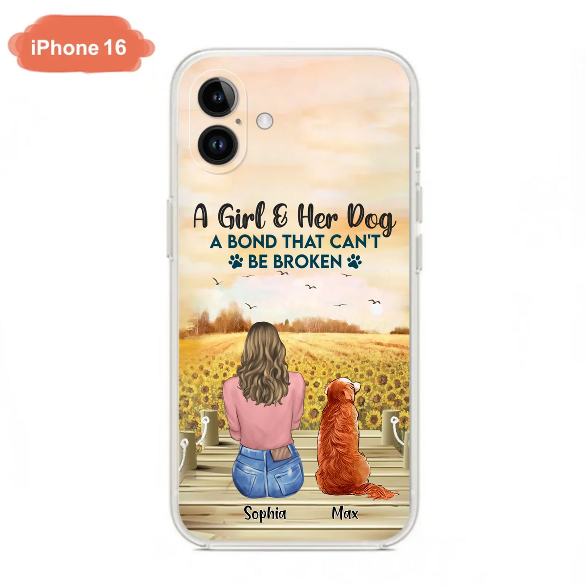 Custom Personalized Dog Mom Phone Case - Gift Idea For Dog Lover - A Girl & Her Dog A Bond That Can't Be Broken - Case For iPhone/ Samsung