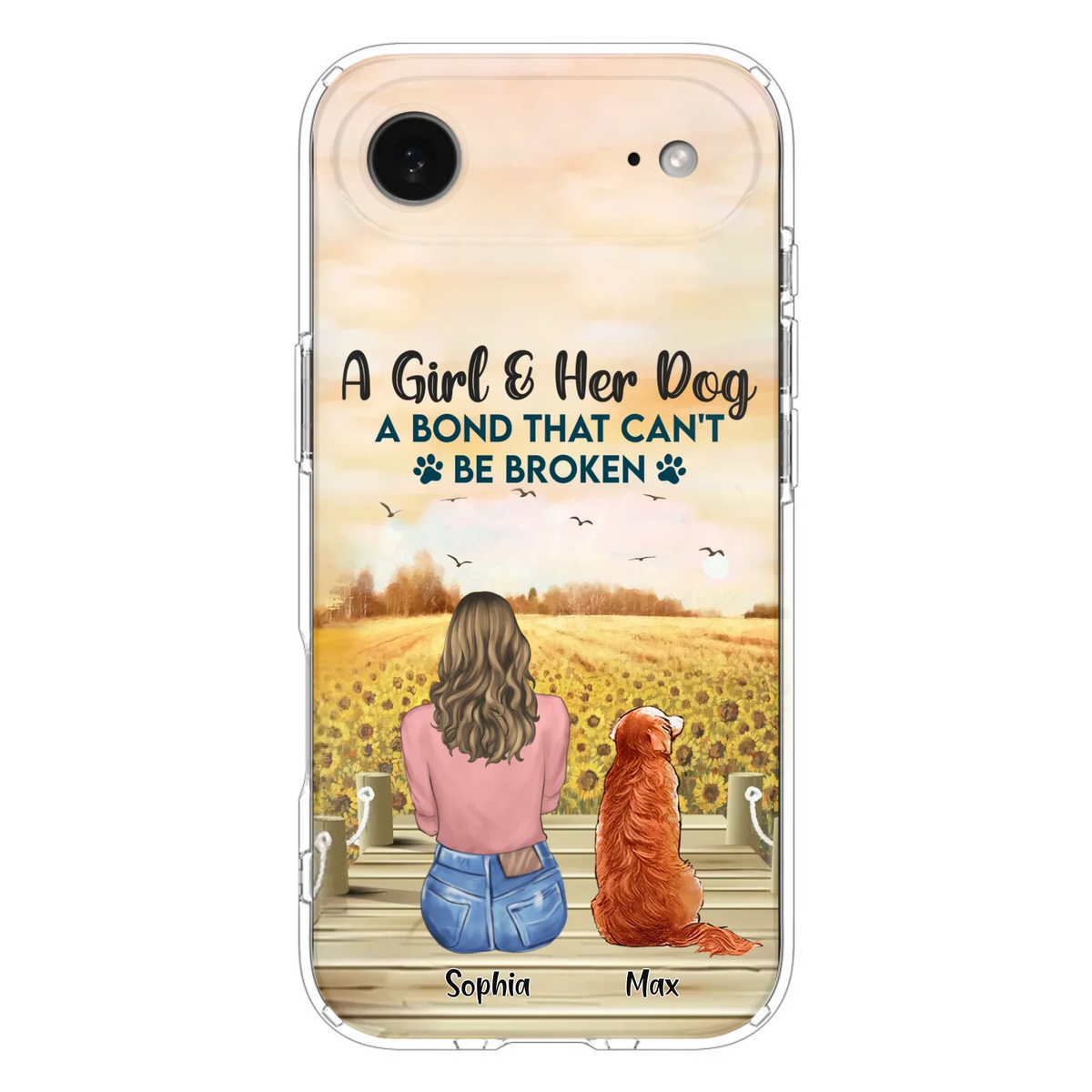 Custom Personalized Dog Mom Phone Case - Gift Idea For Dog Lover - A Girl & Her Dog A Bond That Can't Be Broken - Case For iPhone/ Samsung