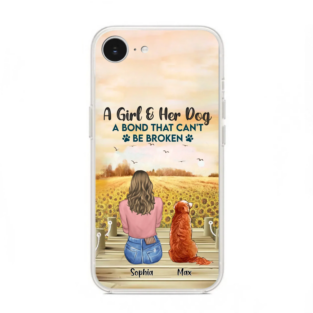 Custom Personalized Dog Mom Phone Case - Gift Idea For Dog Lover - A Girl & Her Dog A Bond That Can't Be Broken - Case For iPhone/ Samsung