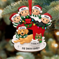 Custom Personalized Family Of 4 With Dog House Ornament 2026 - Christmas Gift Idea For Family With Dog