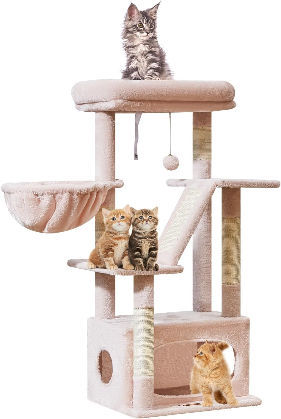 38-Inch Cat Tree for Indoor Cats with Condo, Hammock & Perch