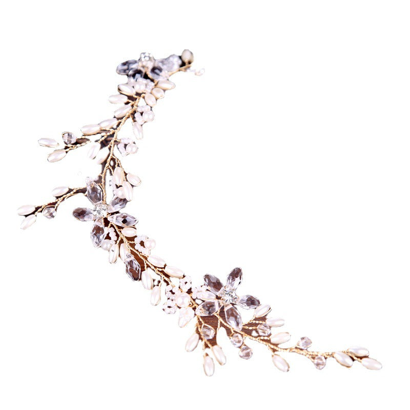 White Pearl Plate Hair Band Wedding Accessories Dress Bridal Headdress