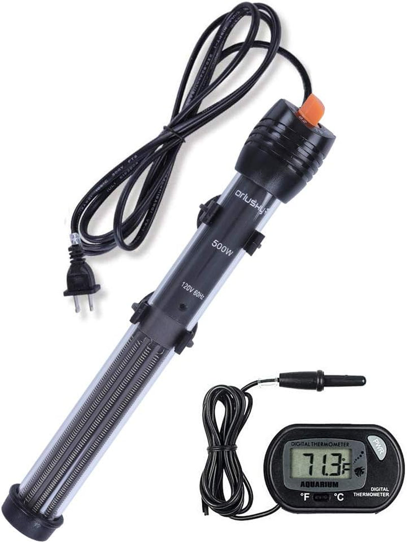 Adjustable Aquarium Heater with Thermometer – 6 Sizes