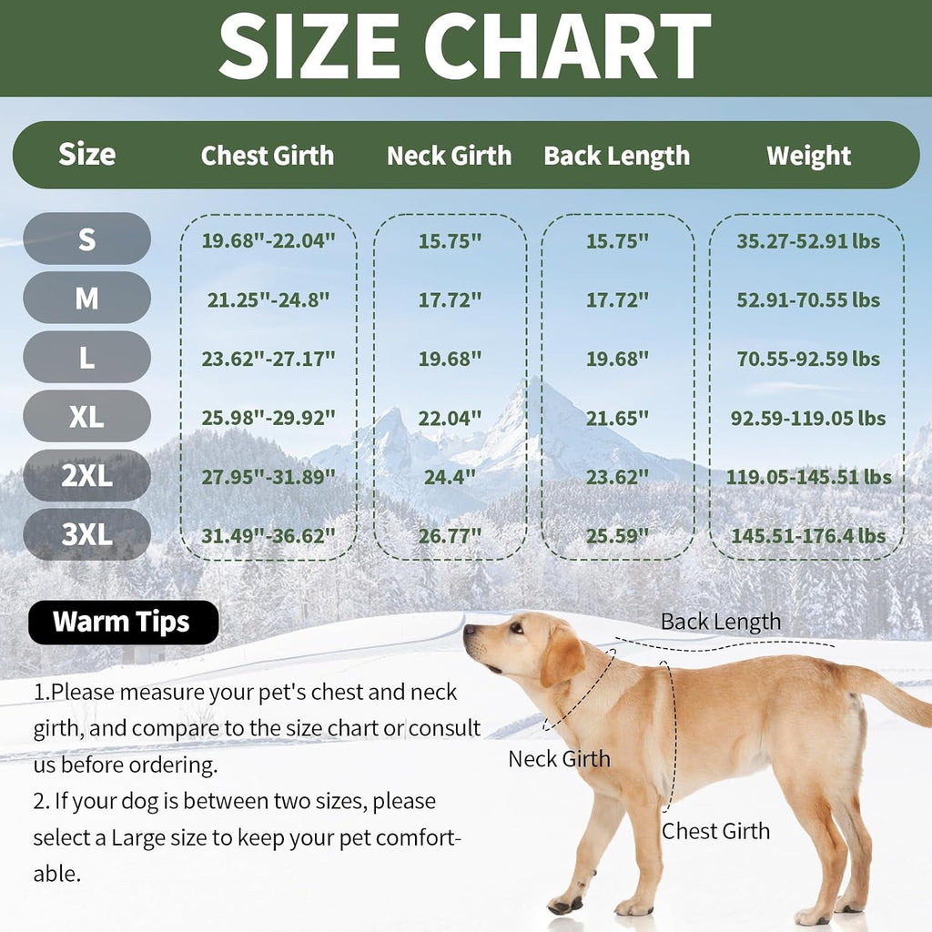 Waterproof Fleece-Lined Dog Snow Jacket, S–3XL