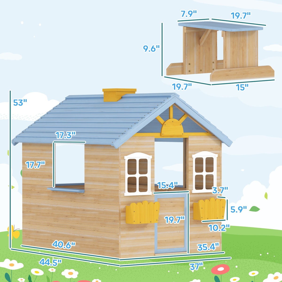 Bluebell Garden Wooden Playhouse