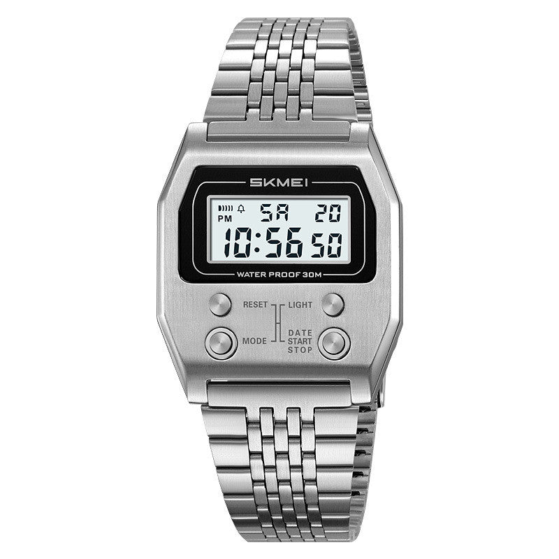 Retro Digital Minimalist Trendy Waterproof Mens Watch Multi-function Digital Watch For Men