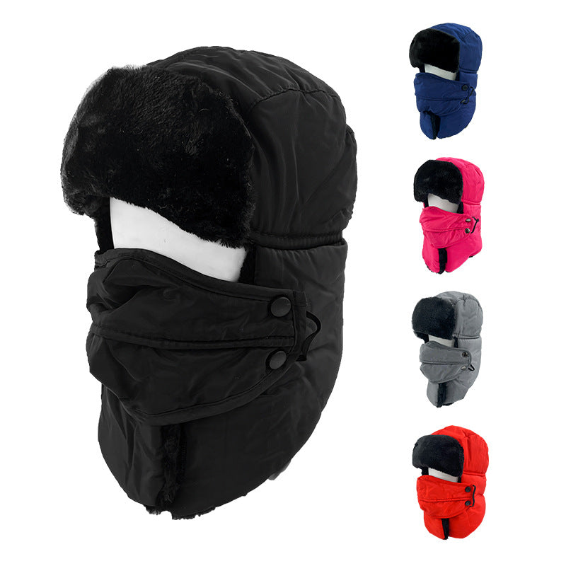 Windproof And Cold-resistant Solid-color Lei Feng Hat With Thickened Fleece For Ear Protection
