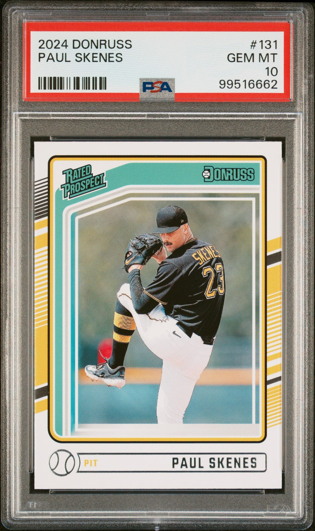 Graded 2024 Panini Donruss Paul Skenes #131 Rookie RC Baseball Card PSA 10 Gem Mint