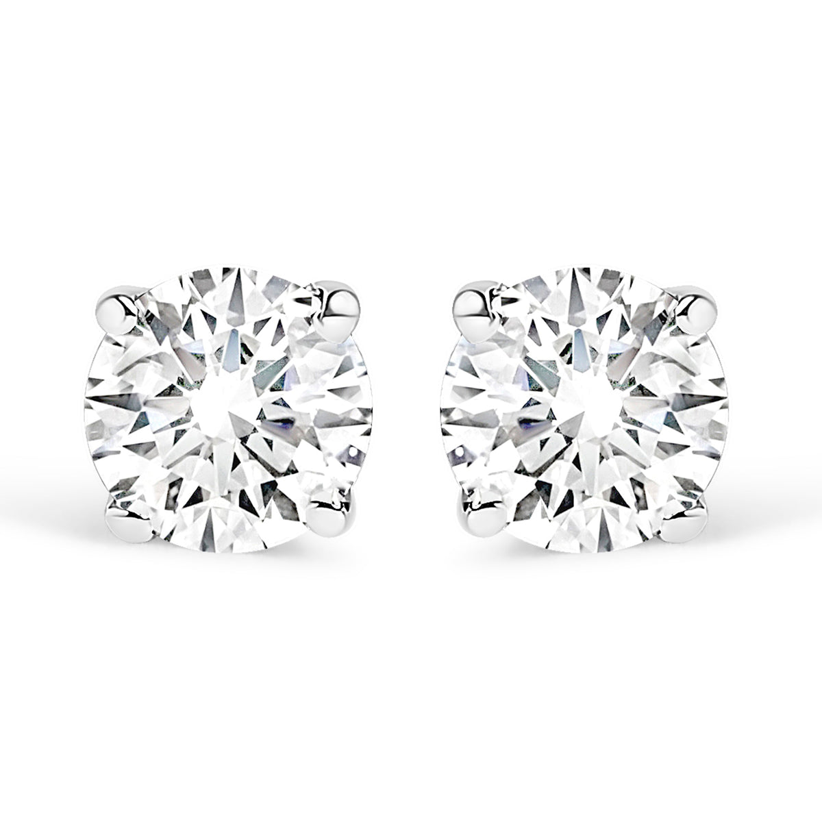 14K Yellow Gold 1.0 Cttw Lab Grown Diamond Solitaire Stud Earrings