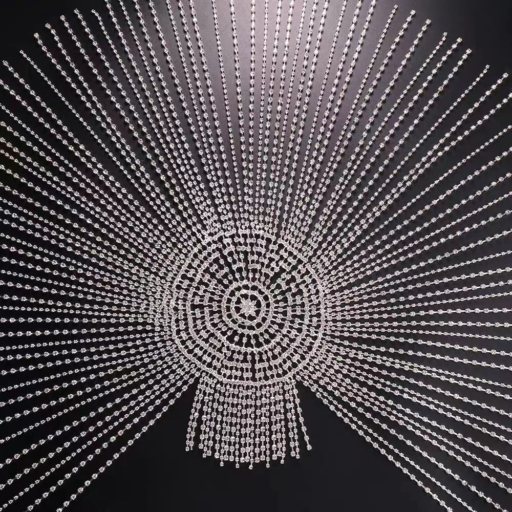 Bohemian Splendid Diamond Rhinestone Retro Ethnic Wind Length Fringed Headwear