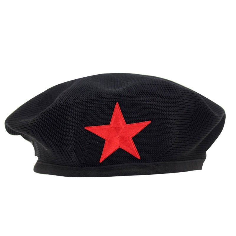 Childrens Star-themed Performance Beret Red Security Uniform Sailor Dance Cap Equestrian Hat
