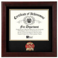 Firefighter Medallion Certificate Frame Hand Made By Veterans.
