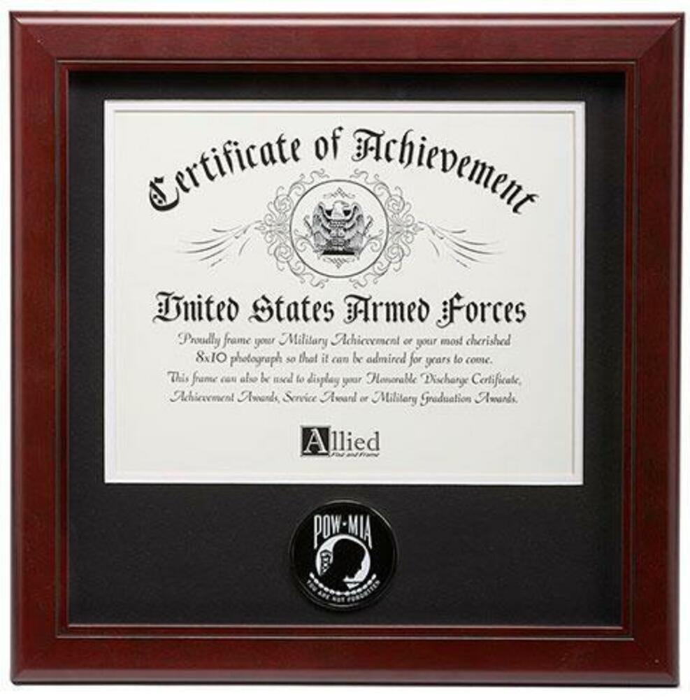 POW/MIA Medallion 8-Inch by 10-Inch Certificate Frame
