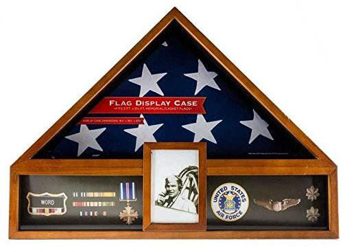 Flag Connections Military Veteran Flag and Medal Display Case - 5'x9.5' Shadow Box