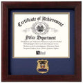 US Police Officer Certificate of Achievement Frame with Medallion - 8 x 10 inch.