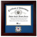 US Coast Guard Certificate of Achievement Frame with Medallion - 8 x 10 inch.