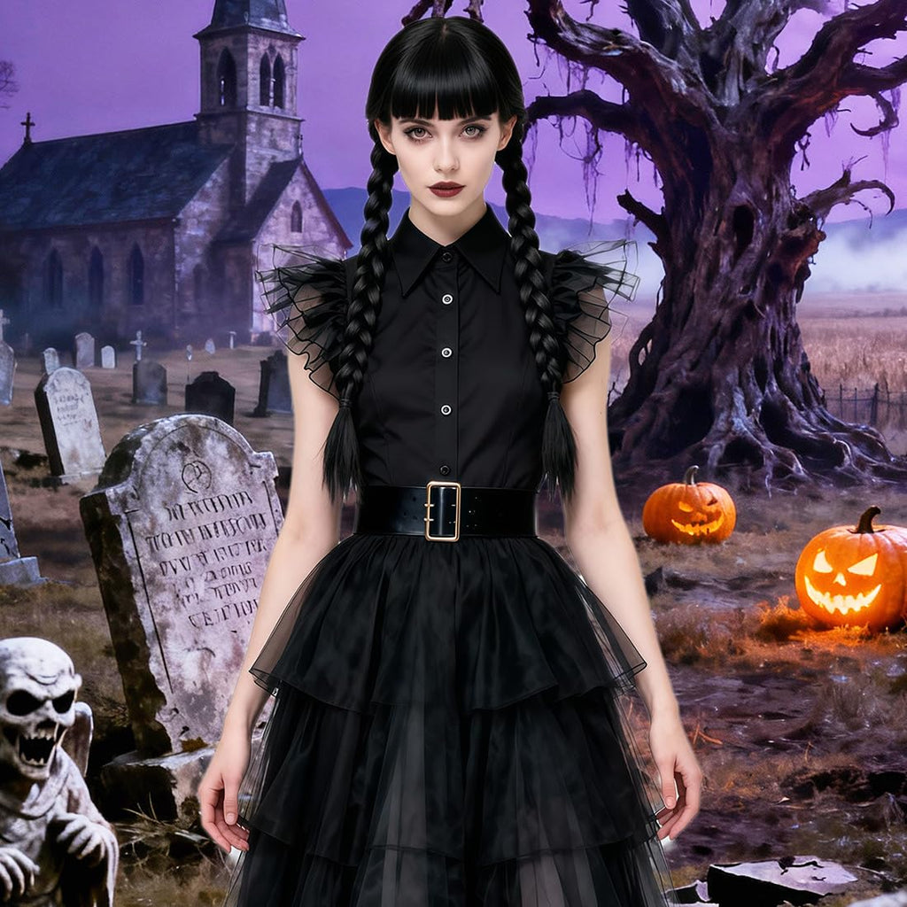 Ccfurwo Braided Black Wig Gothic Costume Women Cute Soft Black CC050BK