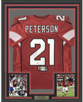 Framed Autographed/Signed Patrick Peterson 35x39 Arizona Red Football Jersey GTSM COA
